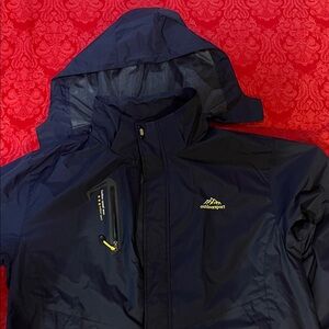 Outdoorsport Waterproof Breathable Navy Outdoor Jacket with Hood L
